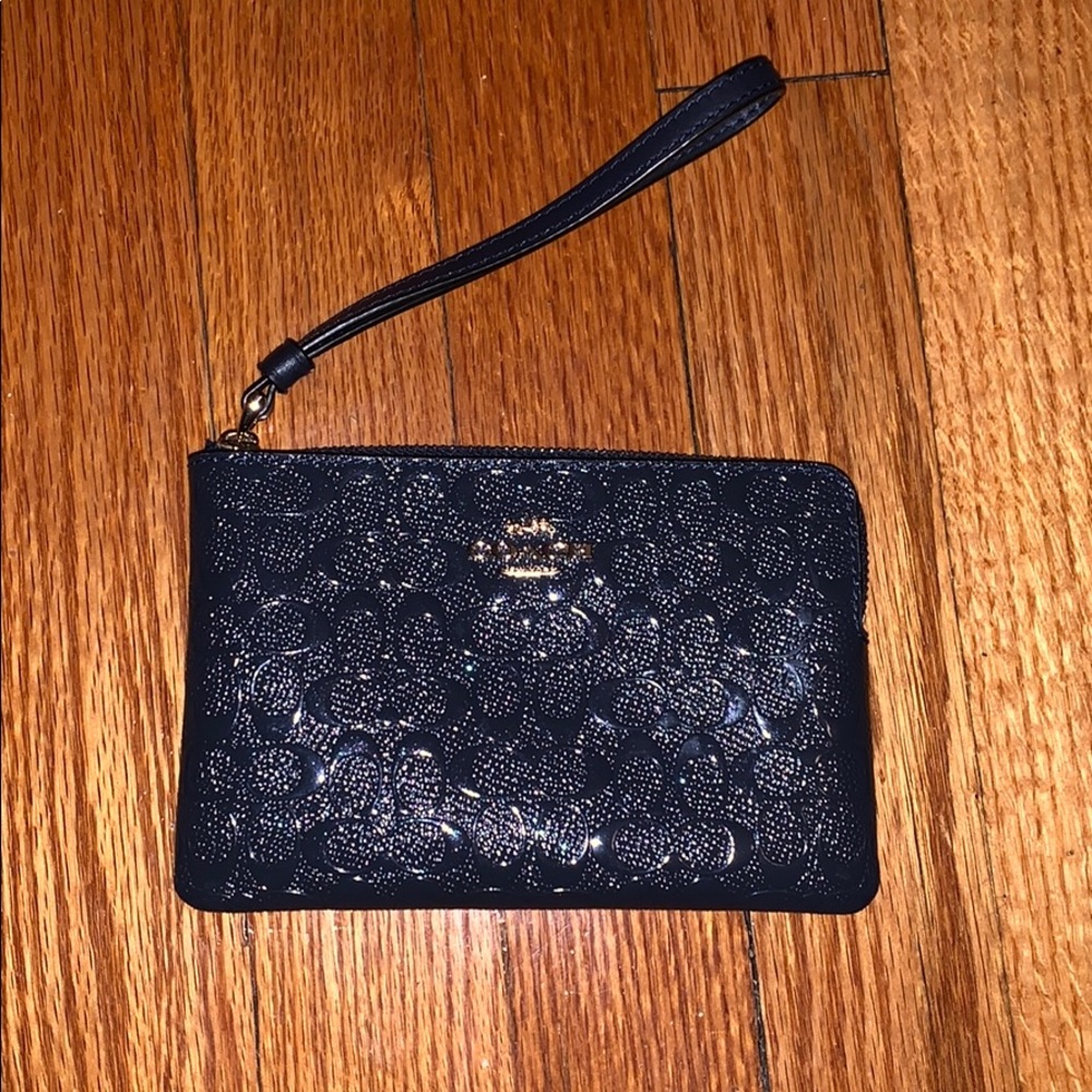 Paten leather coach wristlet